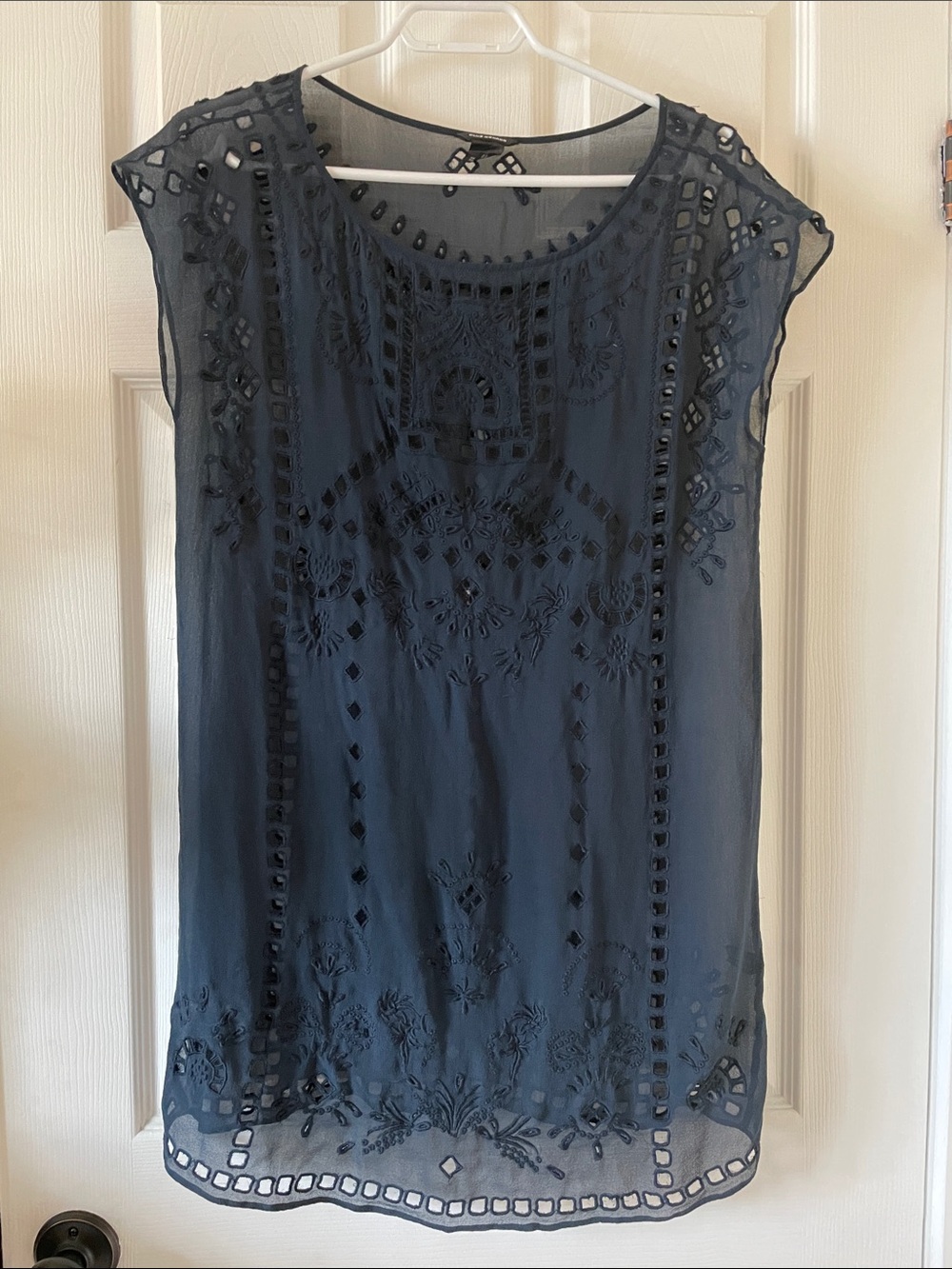 Club Monaco *no slip* navy blue Naoise silk dress